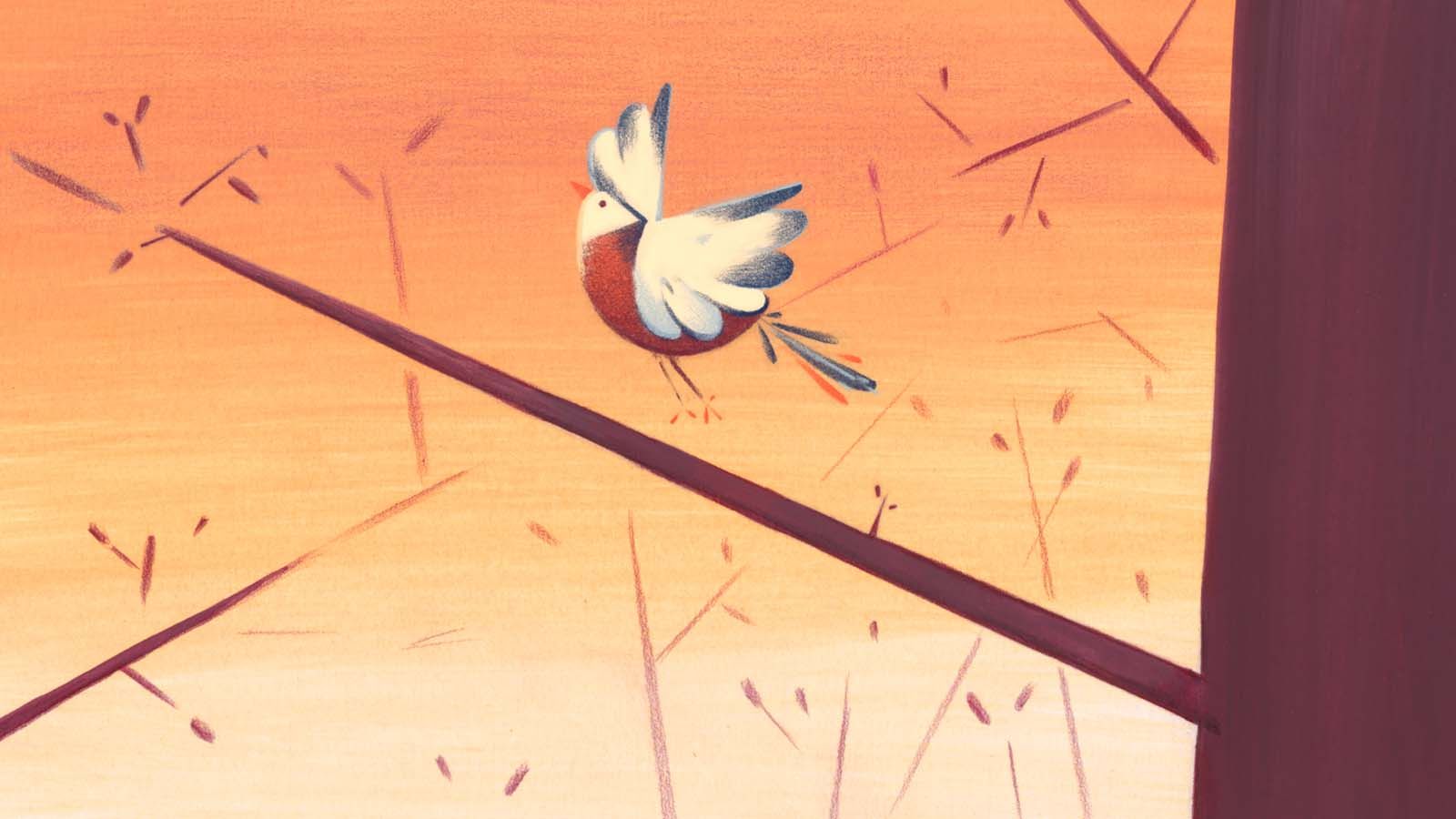 un oiseau sur une branche