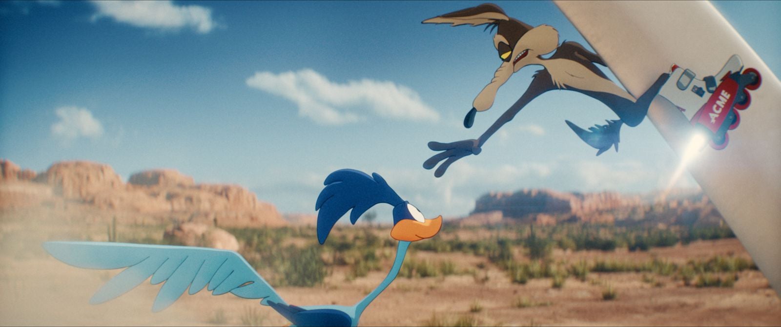 coyote vs acme banner featuring coyote & roadrunner