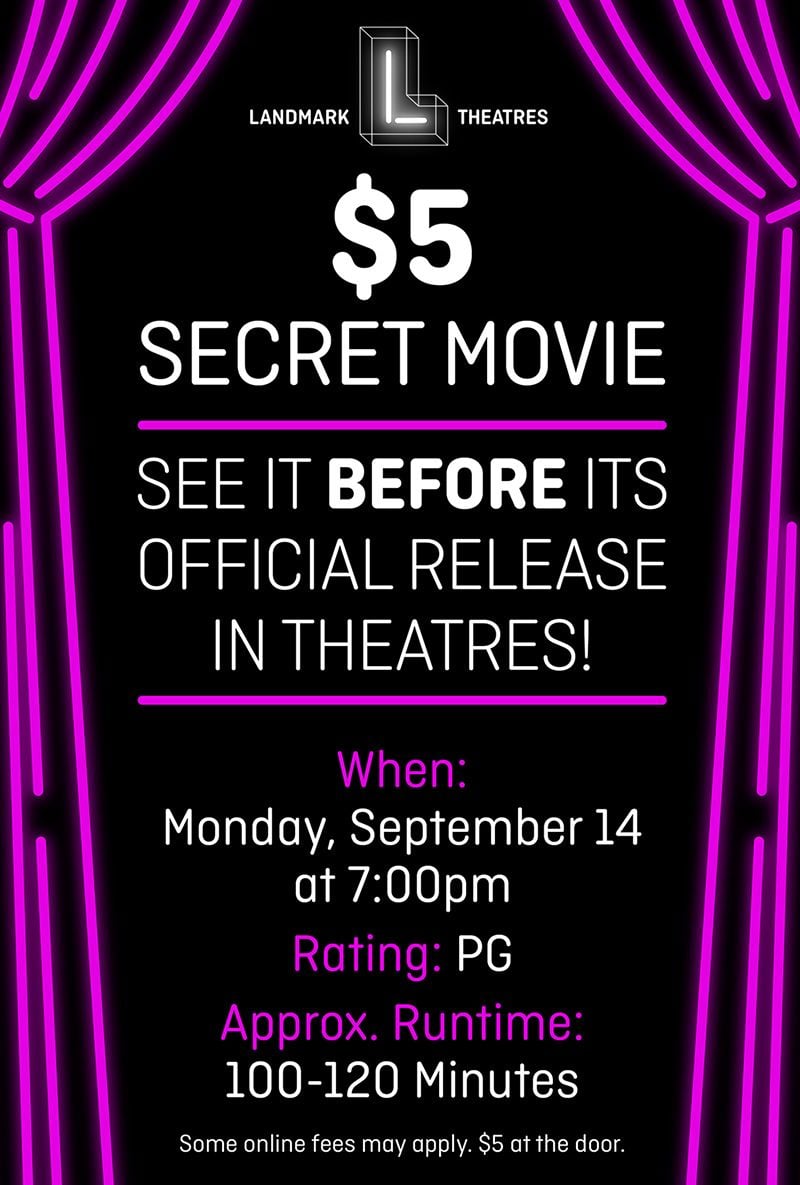 $5 Secret Movie 9/14/26